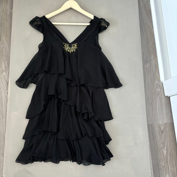 REBECCA TAYLOR BEADED SILK DRESS SZ - Picture 3 of 6